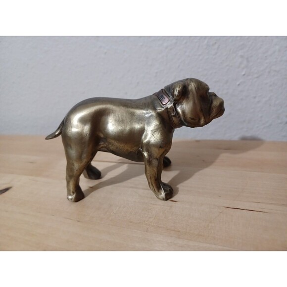 Other - BRASS BULLDOG STATUE YALE UNIVERSITY Vintage Dog Paperweight Decorative Art